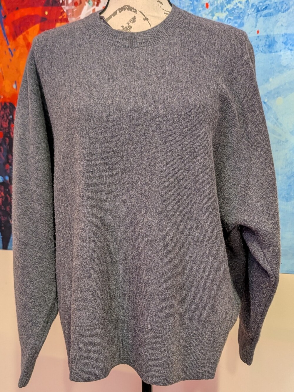 Grey COS Rounded Double-faced Wool Sweater (S)